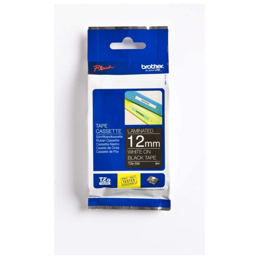 Cinta para Impresora de Etiquetas Brother TZe-335 TZe Transferencia Térmica Blanco sobre Negro