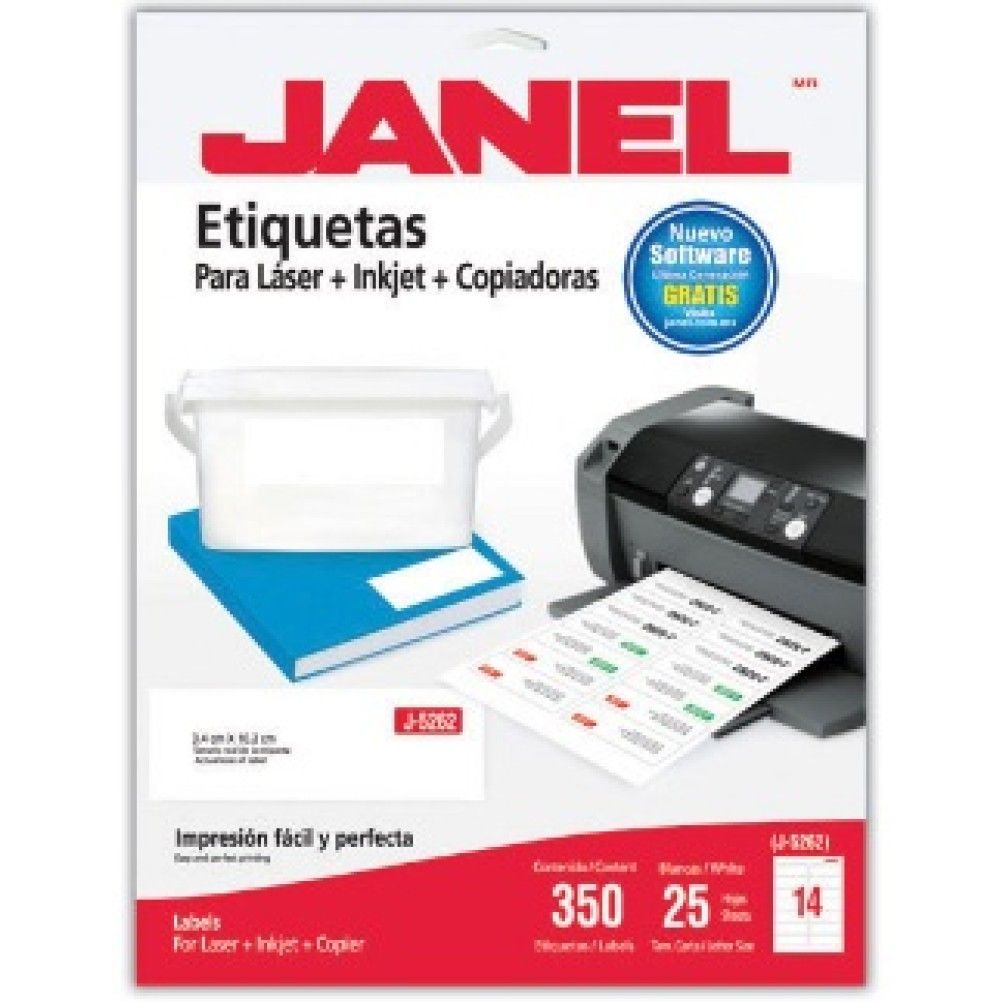 Etiquetas Autoadhesivas Janel Láser 350 Pieza(s) Blanco