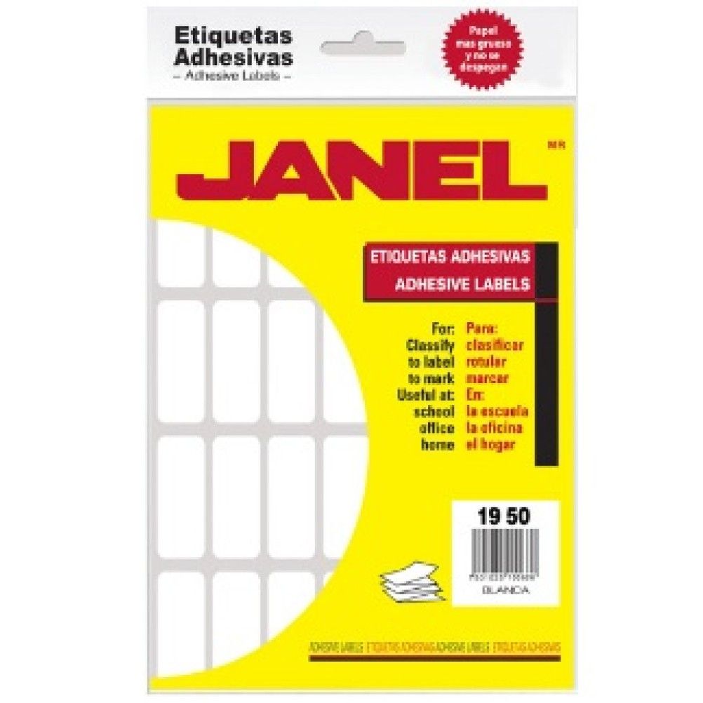 Etiquetas Autoadhesivas Janel  Estándar 19x50mm con 504 Pieza(s) Blanco