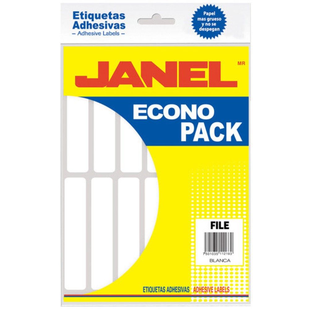 Etiquetas Autoadhesivas 20 mm x 105 mm Janel  Estándar 280 Pieza(s) Blanco