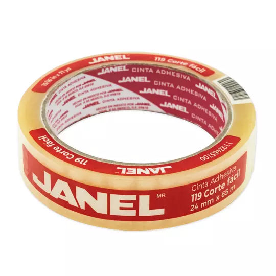 Cinta Adhesiva Corte Facil Janel 119 Transparente De 24 Mm X 65 M 1 Pza