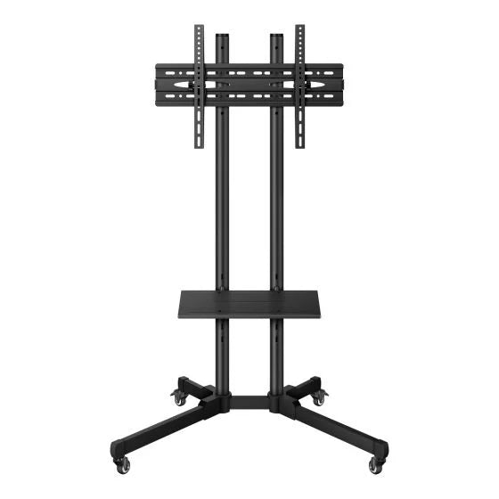 Soporte móvil para pantallas de 19” a 83”, con repisa