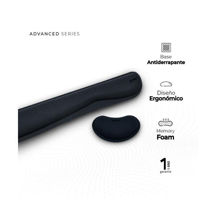 Acteck Descansa Muñecas Cushy TR410 Memory Foam, Negro