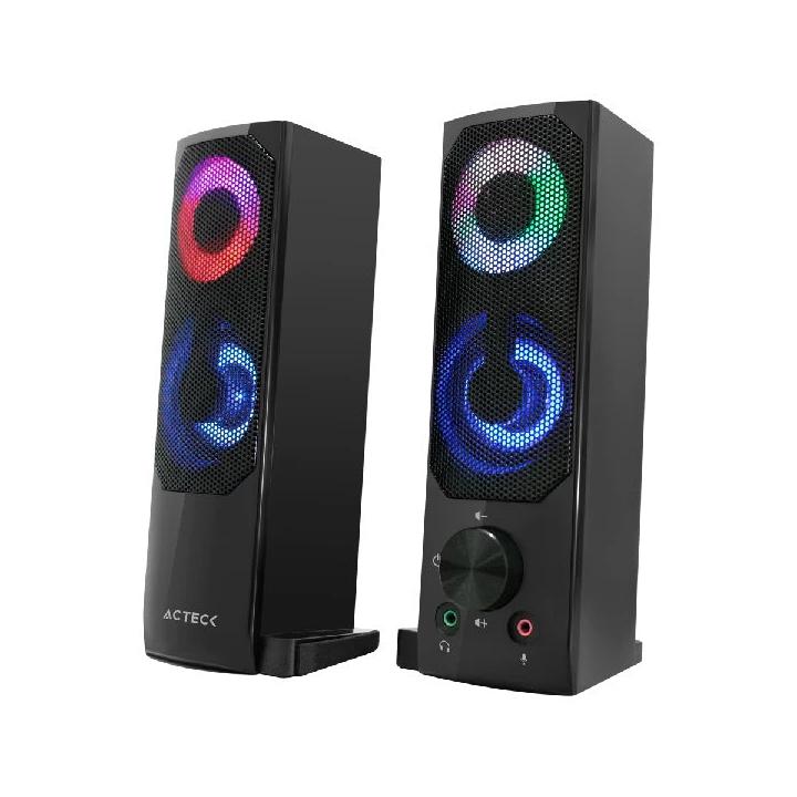 Acteck Bocinas Elant Brick, Alámbrico, 3W RMS, 3.5mm, Negro