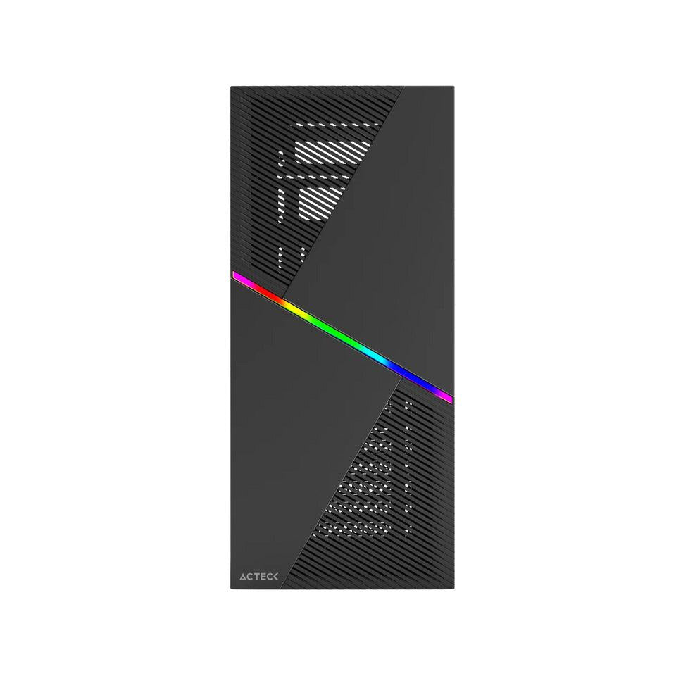 Gabinete Acteck Draco GM450 con Ventana RGB, Midi-Tower, ATX/Micro-ATX/Mini ATX, USB 2.0, con Fuente de 500W, sin Ventiladores Instalados, Negro