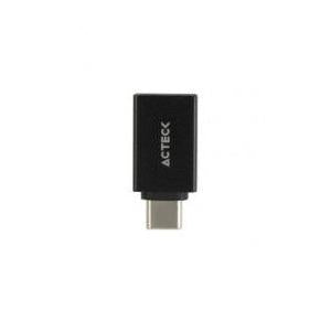Acteck Adaptador USB-C Macho - USB-A 3.0 Hembra, Negro