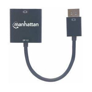 Manhattan Adaptador Displayport 1.2 Macho - DVI-D Hembra, 1.5cm, Negro