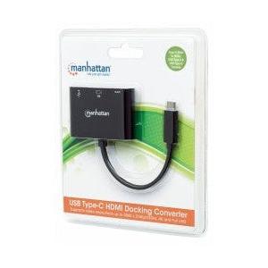 Manhattan Adaptador USB C Macho - HDMI/USB A/USB C Hembra, Negro