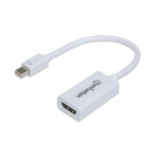 Manhattan Mini Adaptador HDMI Hembra - mini DisplayPort 1.2 Macho, 17cm, Blanco