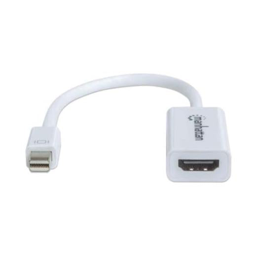Manhattan Mini Adaptador HDMI Hembra - mini DisplayPort 1.2 Macho, 17cm, Blanco
