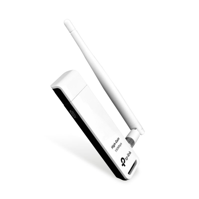 Adaptador USB inalámbrico de alta ganancia N 150 Mbps 2.4 GHz con 1 antena desmontable de 4dBi, TL-WN722N