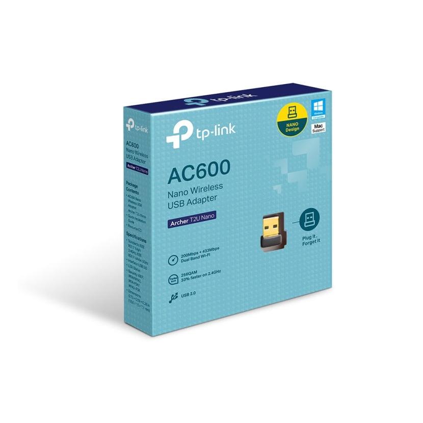 Adaptador TP-LINK Archer T2U Nano, USB, WLAN, 633 Mbits