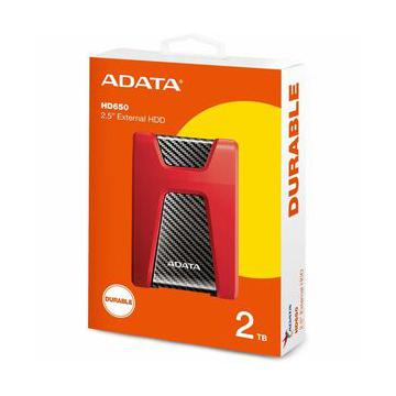 Disco Duro Externo Adata HD650 2.5'', 2TB, USB 3.1, Rojo - para Mac/PC