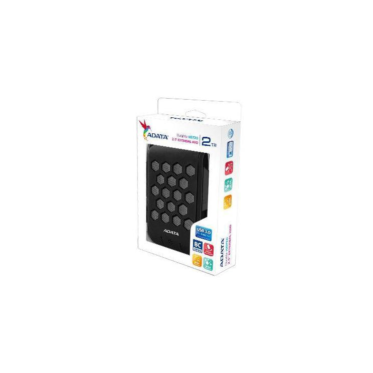 Disco Duro Externo Adata HD720 2TB, USB 3.0, Negro, A Prueba de Agua, Polvo y Golpes - para Mac/PC
