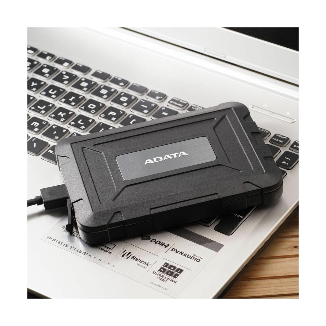 Adata Gabinete de Disco Duro ED600 2.5'', SATA III, USB 3.1, Negro