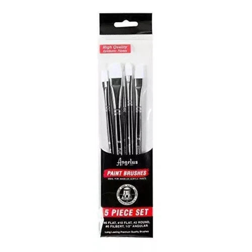 Kit Pinceles Sintéticos Angelus Paint Brushes 5 Piezas