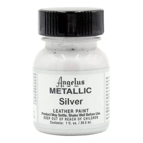 Pintura Acrílica Metálica Cuero Angelus Plata 29ml 1 Pieza