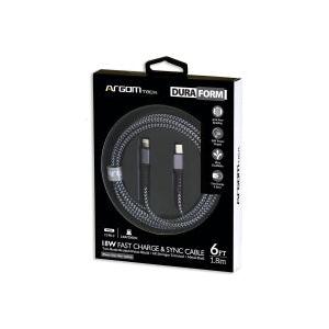 Argomtech Cable USB-C Macho - Lightning Macho, 1.8 Metros, Negro