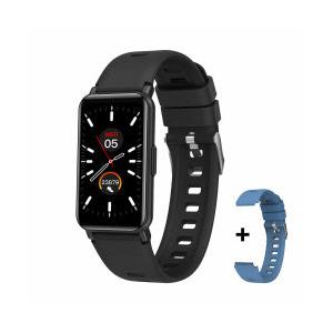 Argomtech Smartwatch Skeiwatch B20, Touch, Bluetooth 5.0, Negro - Incluye 2 Correas Negro/Azul