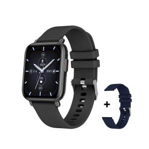 Argomtech Smartwatch Skeiwatch S50, Touch, Bluetooth 5.0, Negro - Incluye 2 Correas Negro/Azul
