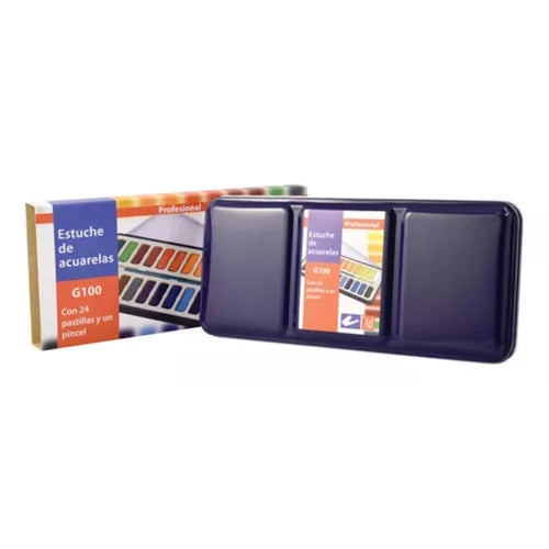 Acuarelas Profesionales Atl G100 Estuche Portátil 24 Colores
