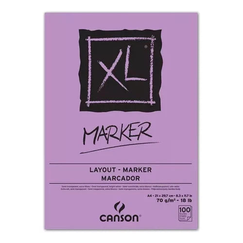 Block Canson Marker Marcador 70 G A4 21 X 29.7 Cm 100 Hojas