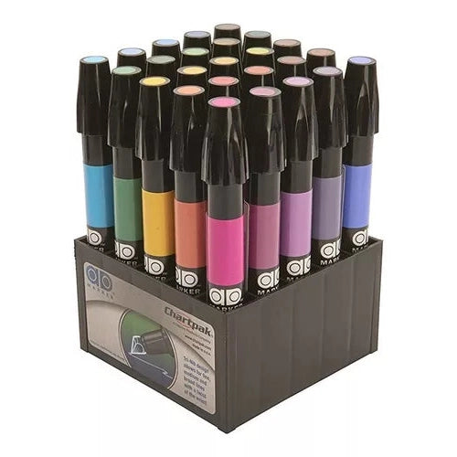 Set Marcadores Plumón Ad Chartpak Set A Básico Tri-nib 25 Pz