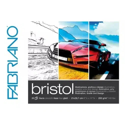 Block Fabriano Bristol Ilustración Liso 250 G A4 20 Hojas