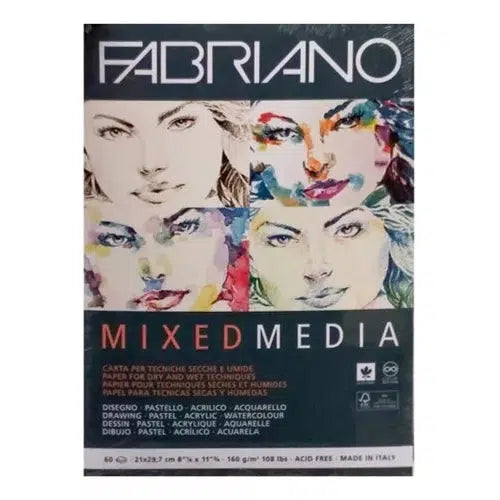 Block Fabriano Mixed Media Multitécnicas 160 G A4 60 Hojas