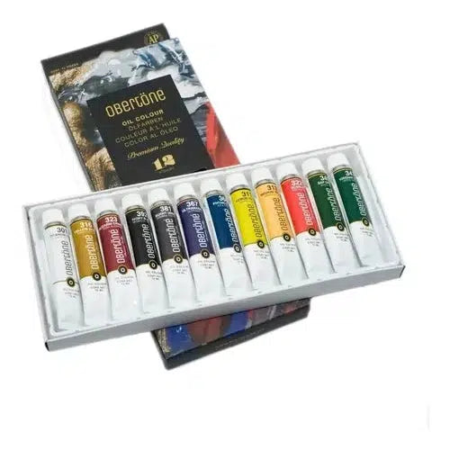 Kit Estuche Pintura Óleo Obertone Arte Tubo 12 Colores 12 Ml