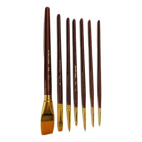 Kit De Pinceles Pinto Golden Taklón Dorado Pt-g 7 Piezas