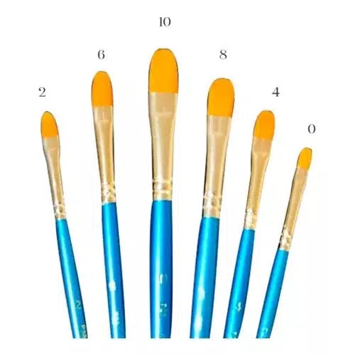 Kit De Pinceles Pinto Taklón Dorado Lengua De Gato 6 Piezas