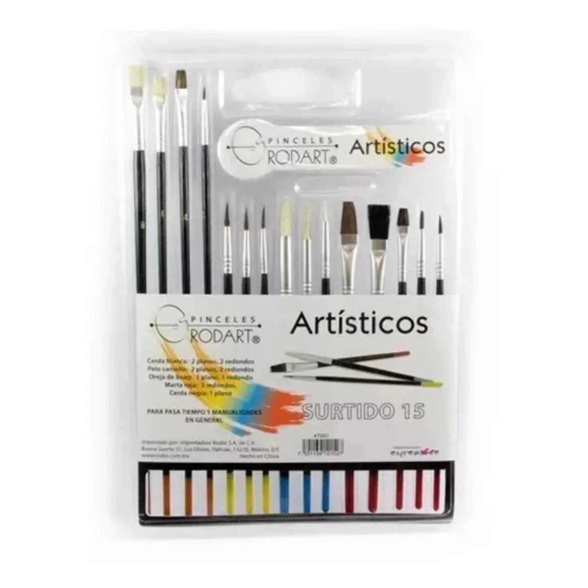 Kit 15 Pinceles Pintura Rodin Óleo Acrílico Acuarelas Arte