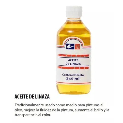 Aceite De Linaza Pintura Óleo Medio Pintar Arte Atl 245 Ml