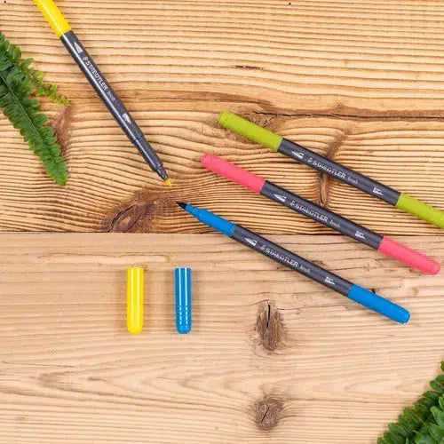 Marcador Doble Punta Pincel Marsgraphic Staedtler Con 18 Pzs