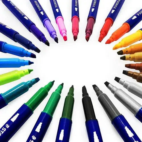 Marcador Plumón Caligrafía De Doble Punta Staedtler 12 Pieza