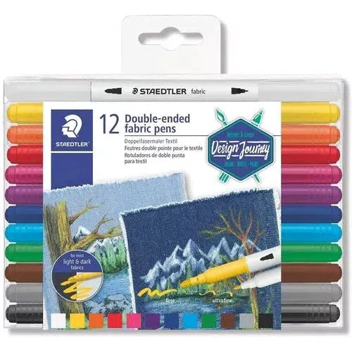 Marcador Plumón Textil Para Tela Doble Punta Staedtler 12 Pz
