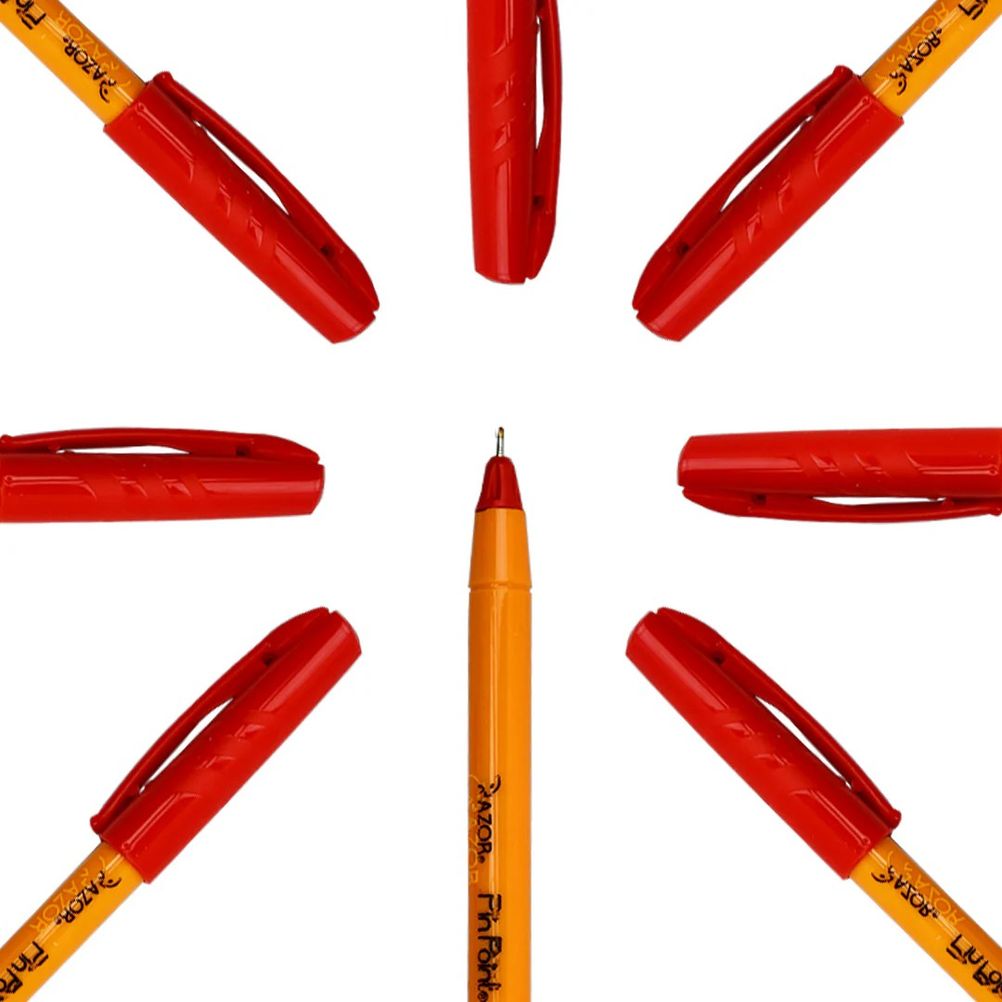 Boligrafo Azor Pin Pont Punta Fina 0.7mm Tinta Color Rojo 12 Pieza(s).