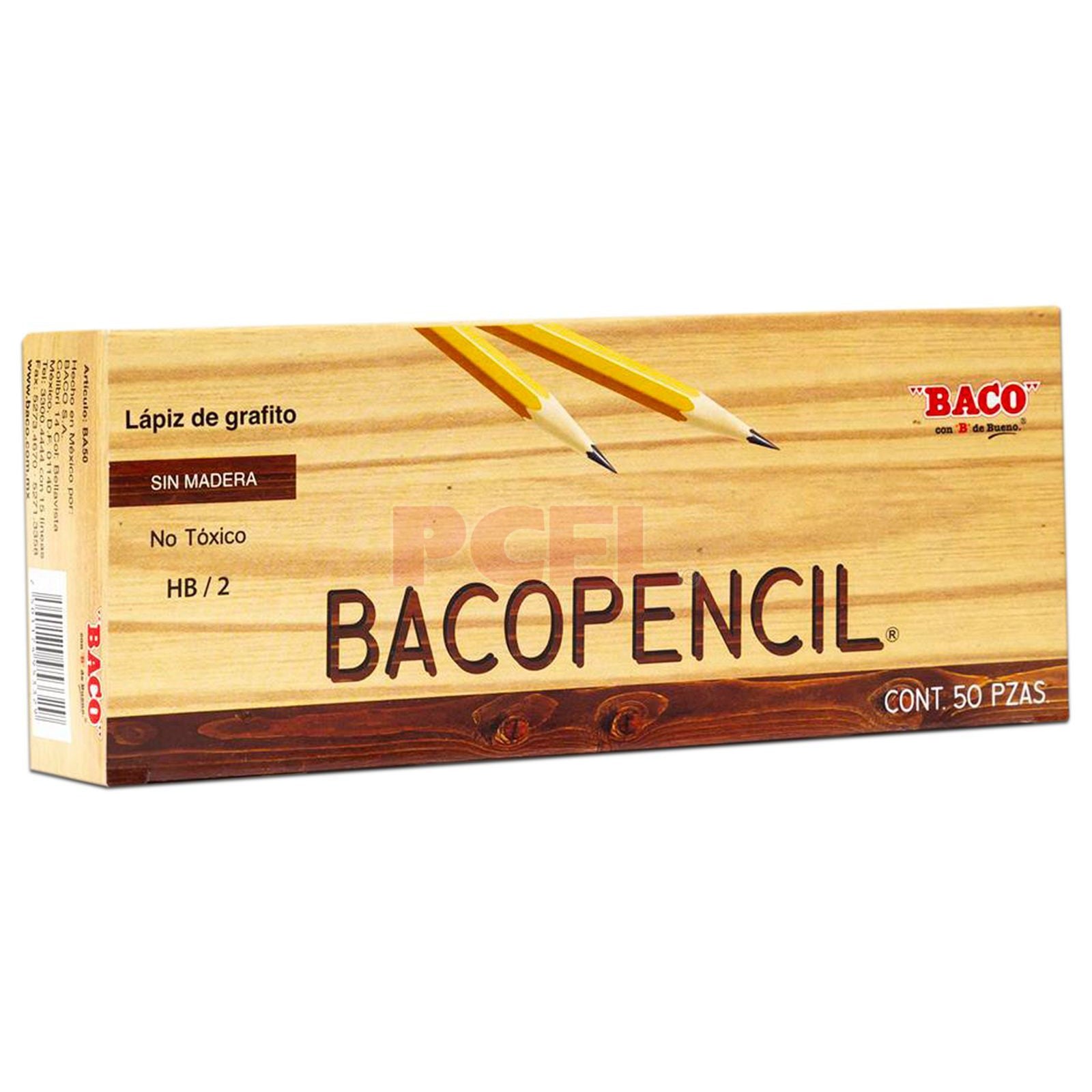 Lapiz Baco LP005 Punta Triangular Madera Grafito Color Amarillo 50 Pieza(s)