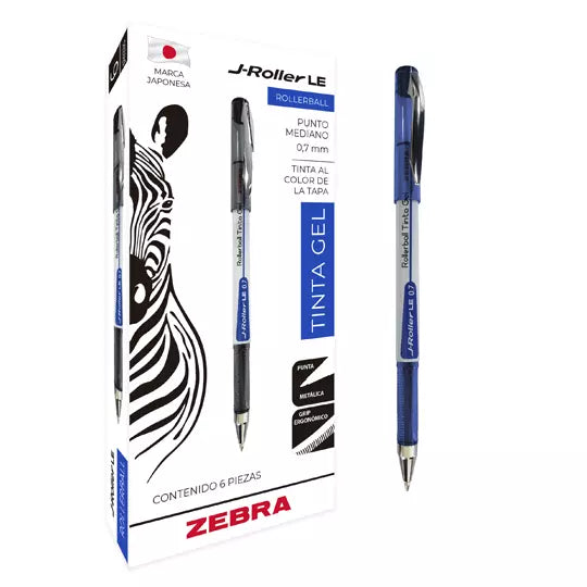 Bolígrafo Zebra J-Roller LE 8001-LE Punta Mediana 0.7mm Tinta de Gel Color Azul 12 Pieza(s)