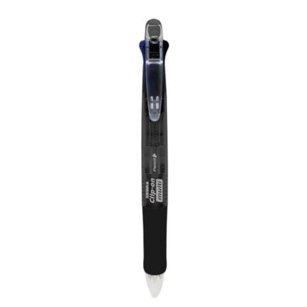 Bolígrafo Retráctil Zefra 502NGRMDB001 Punto Fina 0.7mm Tinta de Aceite 4 Colores + Lapicero Clip-On Color Negro