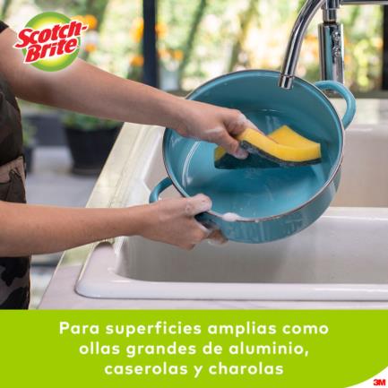 Esponja Scotch Brite Mediana Ergonómica Fibra Verde.