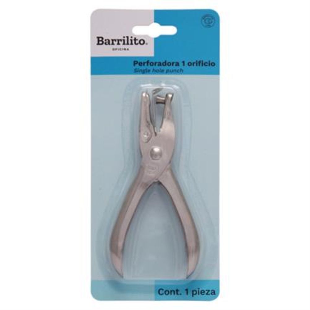 Perforadora de 1 Orificio (1/4") de Perforacion 10 Hoja(s) Acero Gris