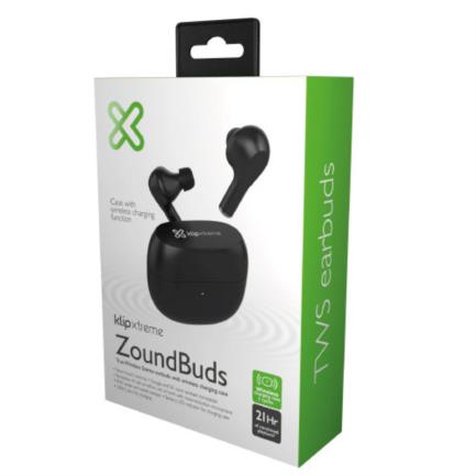 Audífonos Intrauriculares con Micrófono ZoundBuds, Inalámbrico, Bluetooth, USB-C, Negro Klip Xtreme