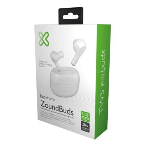 Audífonos Intrauriculares con Micrófono ZoundBuds, Inalámbrico, Bluetooth, USB-C, Blanco Klip Xtreme