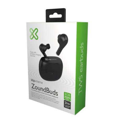 Audífonos Intrauriculares con Micrófono ZoundBuds, Inalámbrico, Bluetooth, USB-C, Negro Klip Xtreme