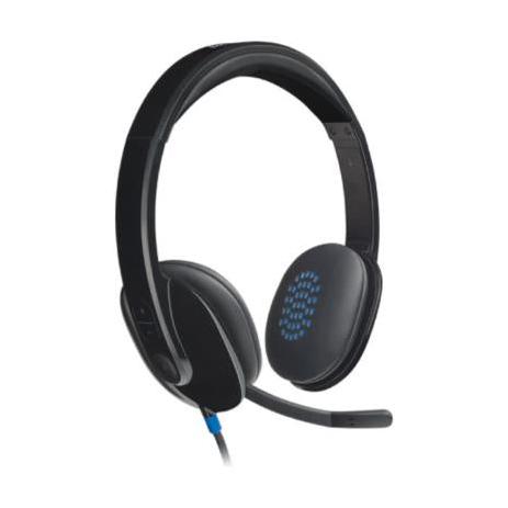 Logitech Audífonos con Micrófono H540, Alámbrico, USB, Negro