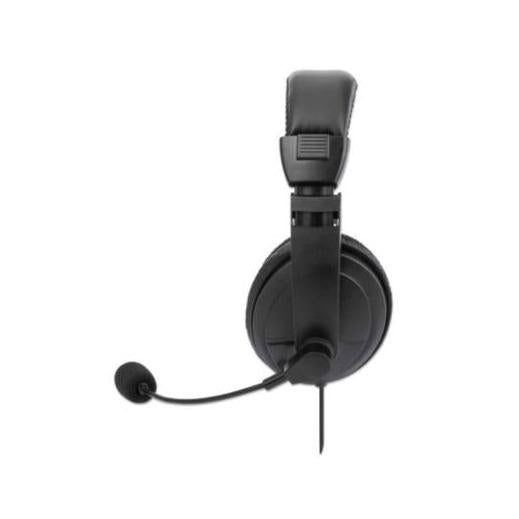 Manhattan Audífonos con Micrófono 179843, Alámbrico, 1.5 Metros, USB, Negro