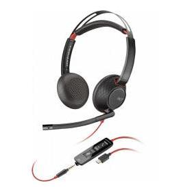 Poly Audífonos con Micrófono BlackWire 5220, Alámbrico, 2 Metros, Negro