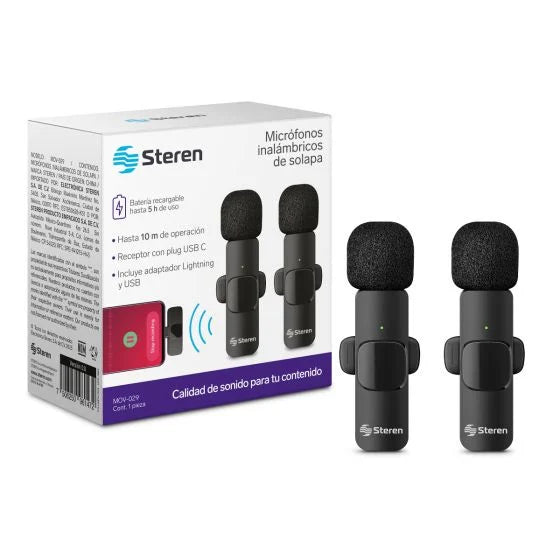 Micrófonos inalámbricos de solapa USB / USB C / Lightning